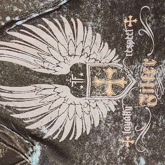 Filter Distressed T-shirt XLARGE Yeal Blue Black - Picture 2 of 7